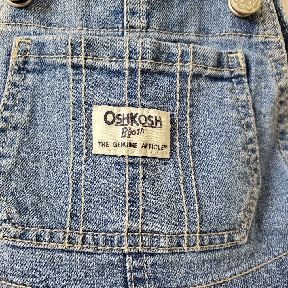 OshKosh B'gosh Denim and White Eyelet Dress Jumper Girls 24 Months